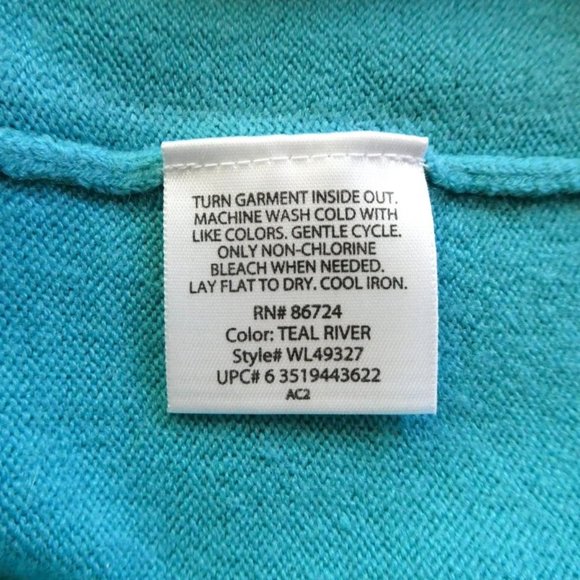 White Stag Teal V Neck Sweater XXL - Picture 8 of 8